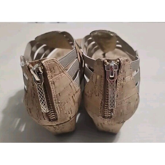 Donald Pliner Gladiator Sandals Women 7.5 M Deena Tan Cork Back Zipper U18 - Picture 4 of 8